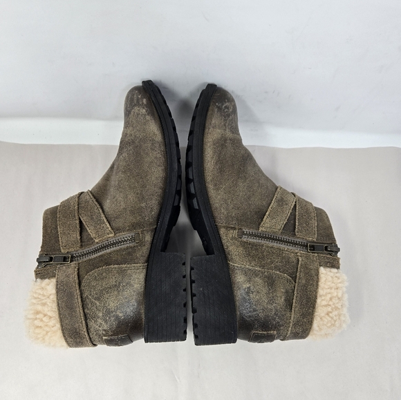 UGG Womens Winter Boots Sz 6.5 Benson Waterproof Wool Lining Distressed Leather - Picture 6 of 14